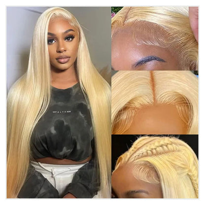 Real 13x4 13x6 HD Lace Frontal Wig 613 Blonde Lace Front Wig Human Hair Bone Straight Human Hair Wigs Pre Plucked with Baby Hair