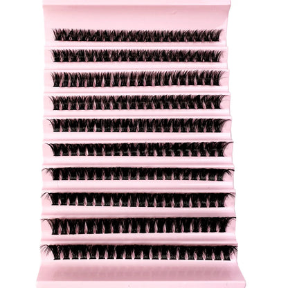 200 Pieces DIY Personal Lashes 40P Eyelash Cluster Natural Look Wispy Lashes 9-16MM D Curly Hair Personal Clusters Lashes Fluffy