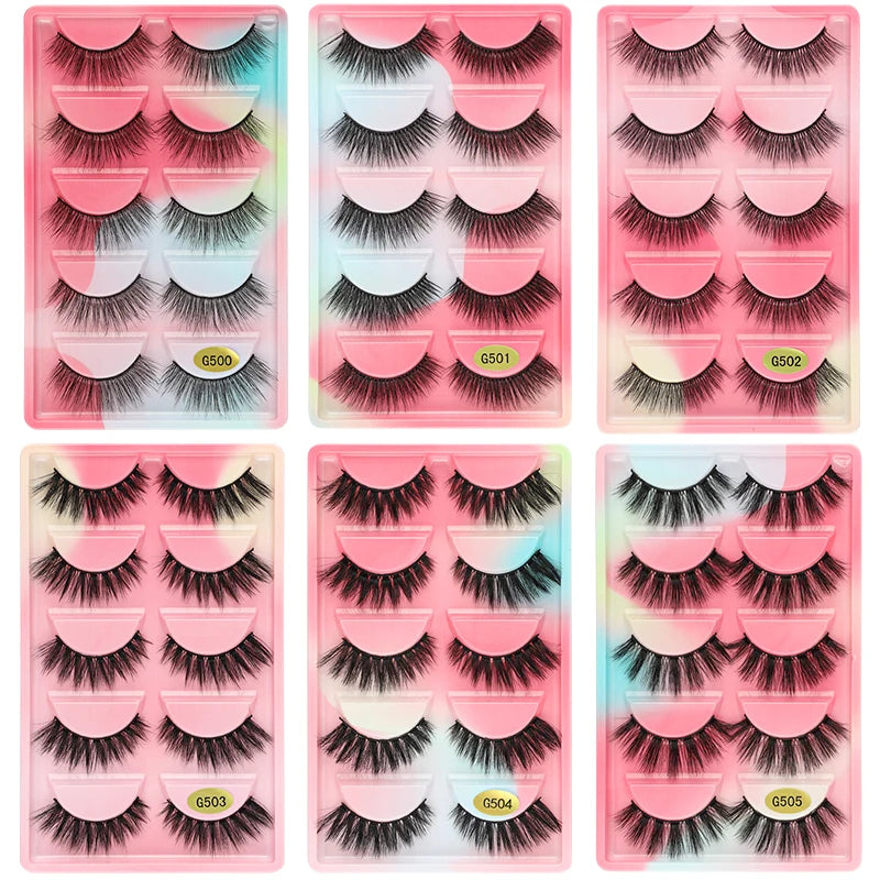 5 Pairs 3d mink eyelashes eyelash extension natural false eyelashes volume dramatic 3d lashes maquillaje mink cilios makeup tool