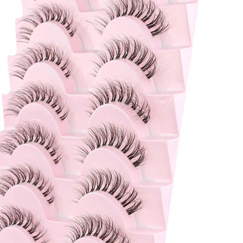 Natural Short False Mink Lashes 3/5/10 Pairs Extensions Eye Hair False Eyelashes 3D Faux Cils Soft Fluffy Eye Lashes for Beauty
