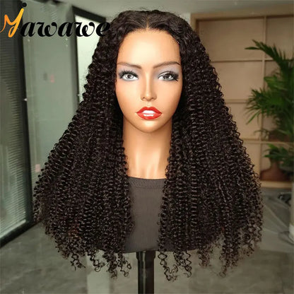 Human hair lace front wig Kinky Curly glueless preplucked human wigs ready to go Yawawe Wear Go wig