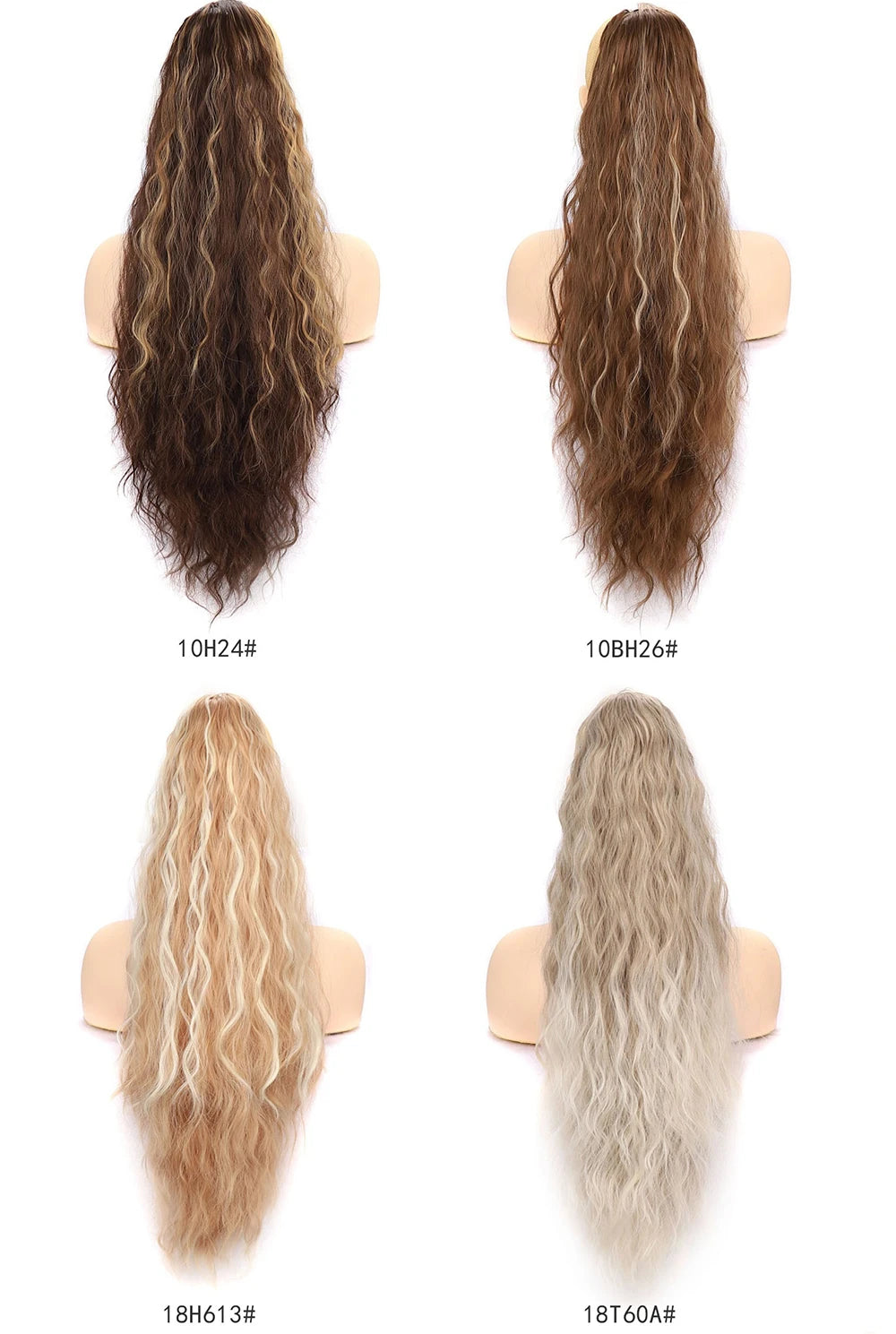 Ponytail Extension 30 Inch Extra Long Drawstring Wavy Curly Ponytails Black Brown Synthetic Fiber Fake Hair piece for Women