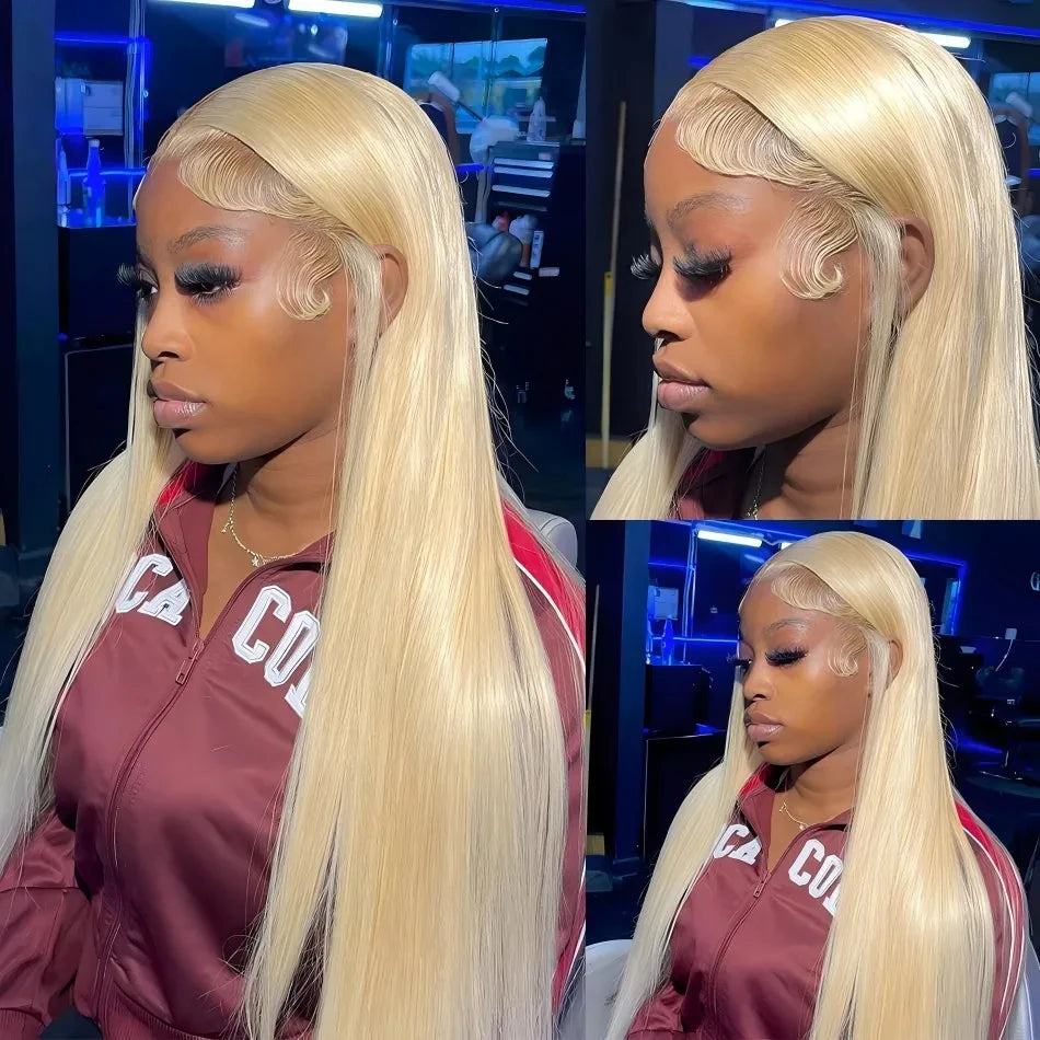 Bone Straight Lace Front Wig 613 Honey Blonde Color Lace Front Human Hair Wigs for Women 13x4 13x6 HD Transparent Brazilian Hair