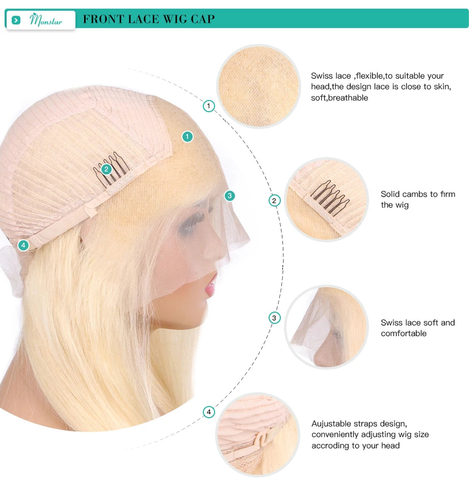 Real 13x4 13x6 HD Lace Frontal Wig 613 Blonde Lace Front Wig Human Hair Bone Straight Human Hair Wigs Pre Plucked with Baby Hair