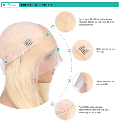 Real 13x4 13x6 HD Lace Frontal Wig 613 Blonde Lace Front Wig Human Hair Bone Straight Human Hair Wigs Pre Plucked with Baby Hair