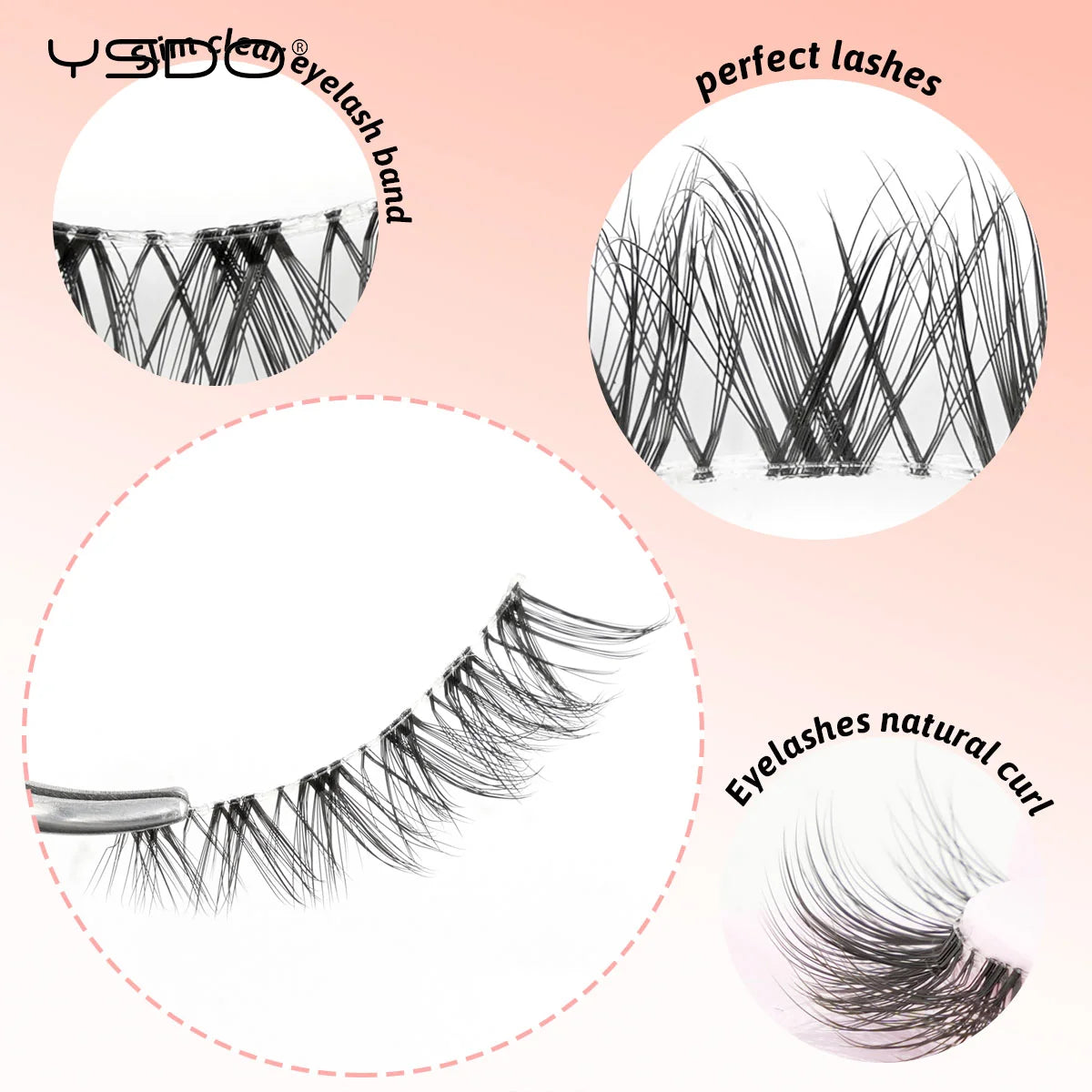 YSDO Natural Long Eyelashes 10 Pairs Wispy Soft 3D Mink Lashes Reusable Cat Eye Lashes Makeup Eyelash Extension Faux Cils