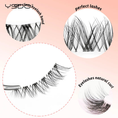 YSDO Natural Long Eyelashes 10 Pairs Wispy Soft 3D Mink Lashes Reusable Cat Eye Lashes Makeup Eyelash Extension Faux Cils
