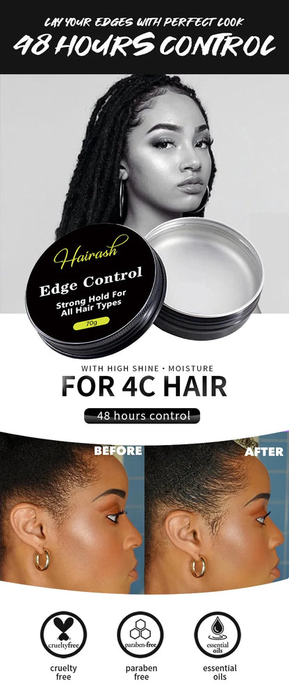 Edge Control Gel Private Label Strong Hold Hair No Residue Styling Baby Hair Non-greasy Smoother For All Hair Types