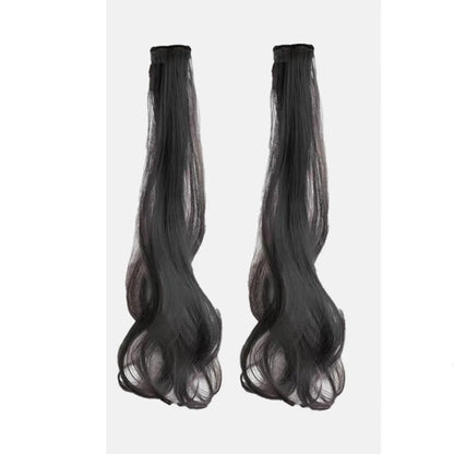 Synthetic Wigs 1 Pair 50Cm Fashion One-piece Slightly Curly Highlights Wig Natural Seamless Hair Accessories