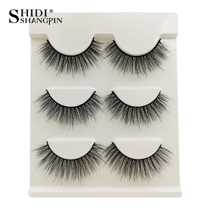 Manga Lashes 5 Pairs Anime Cosplay Faux Mink Lashes Korean Natural short Full Strip Lashes Clear Band Soft Eyelashes Extension
