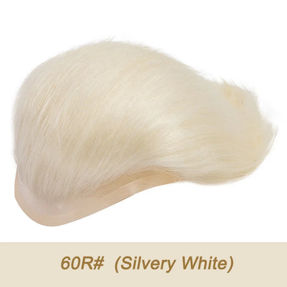 Men Wig Natural Haline Lace Front with Mono Top 6" Men's Capillary Prothesis Durable Toupee Men Wigs For Man Virgin Hair Toupee