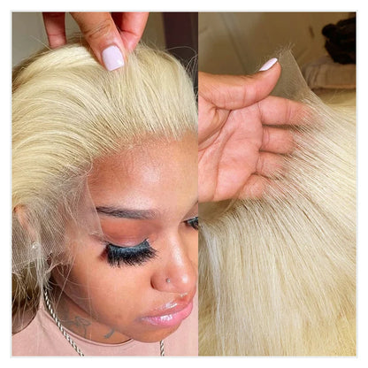 Real 13x4 13x6 HD Lace Frontal Wig 613 Blonde Lace Front Wig Human Hair Bone Straight Human Hair Wigs Pre Plucked with Baby Hair