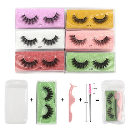 3D Mink Lashes Wholesale Natural Wispy False Eyelashes Makeup Beauty Soft Lashes in Bulk Long Lasting Volume Cilia Mink Eyelash