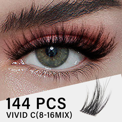 Individual Lashes Cluster C Curl Mix Lash Clusters 3D Wispy DIY Eyelash Extension 0.1mm Super Thin Band Resuable Natural Lashes