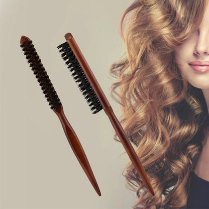 Hair Brush Boar Bristle Wooden Slim Line Comb Hairbrush Professional SalonExtension Hairdressing DIY Styling Tools Scalp Massage