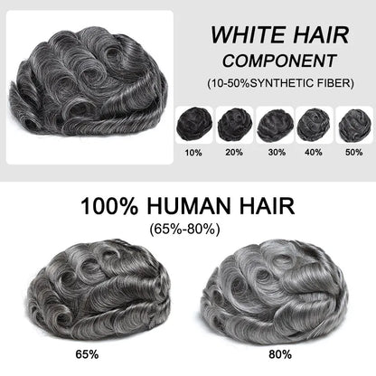 Men Wig Natural Haline Lace Front with Mono Top 6" Men's Capillary Prothesis Durable Toupee Men Wigs For Man Virgin Hair Toupee