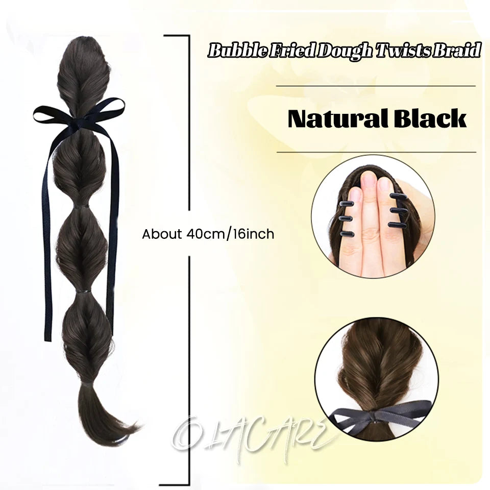 Ponytail Extension Bow Claw Curly Wavy Clip in Hairpiece Ponytail Hair Extensions Long Pony Tail Synthetic for Women Girl Daily