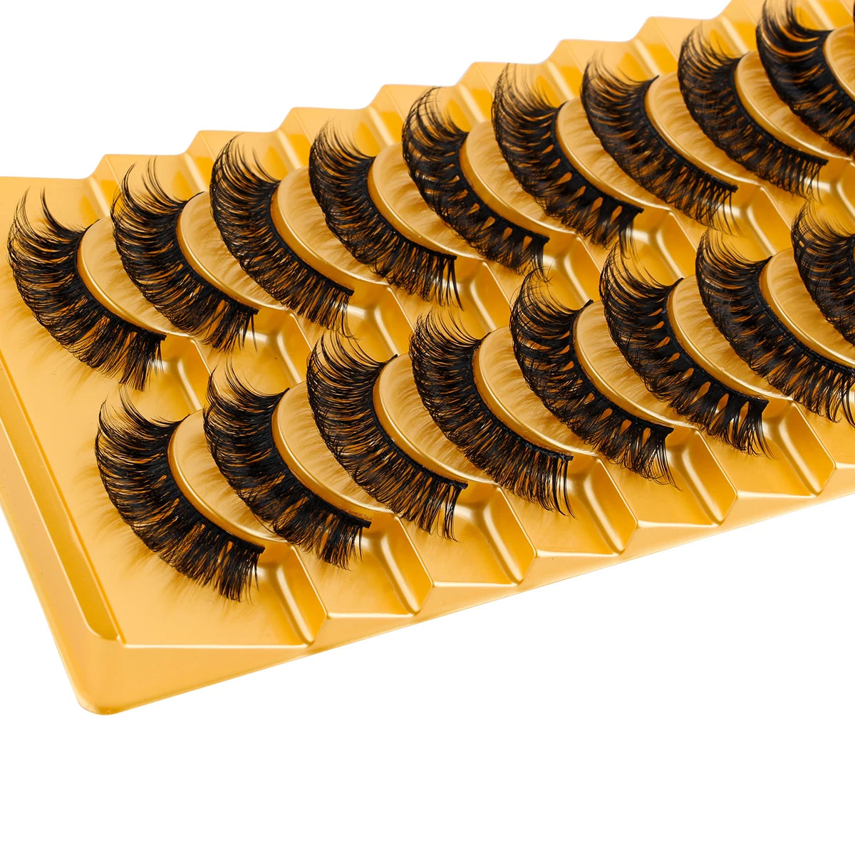 3D Mink Lashes 3/10 Pairs Cat Eye Half Lashes Natural Long False Eyelashes Strip Makeup Soft Fake Eyelash Extension Make Up Tool