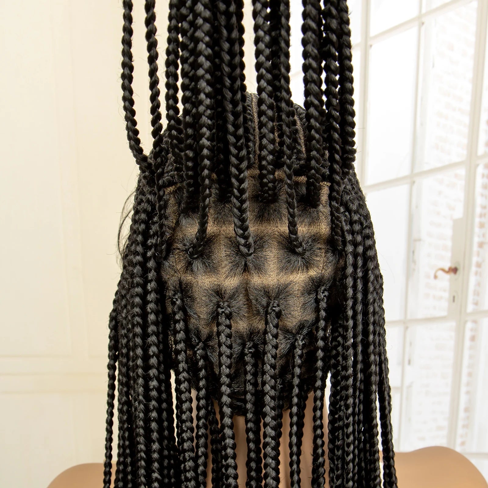 Full Lace Braided Wig Synthetic Braid Wigs Lace Frontal Wig with Baby Hair Box Braided Wig for Black Women Knotless Braid Wigs
