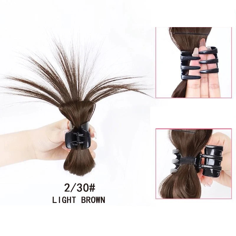 Synthetic  Women Half-tie Hair Claw Feather Shuttlecock Head Lazy Head Clip Wig Catch Clip High Ponytail Hair Accessories