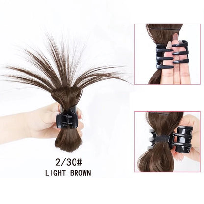 Synthetic  Women Half-tie Hair Claw Feather Shuttlecock Head Lazy Head Clip Wig Catch Clip High Ponytail Hair Accessories