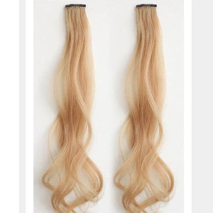 Synthetic Wigs 1 Pair 50Cm Fashion One-piece Slightly Curly Highlights Wig Natural Seamless Hair Accessories