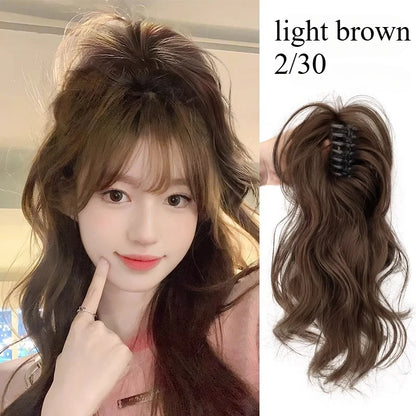 Ashely 14inch Waterfall Half A Ponytail Wig for Woman Clip-on High Ponytail Hair Clips Synthetic Wig High Quality Hair Extension