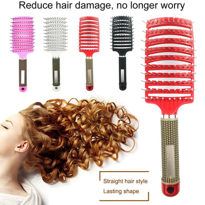 Hair Scalp Massage Comb Nylon Hairbrush Anti-Static Wet Curly Detangle Hair Brush Girls Salon Hairdressing Styling Brush Tool