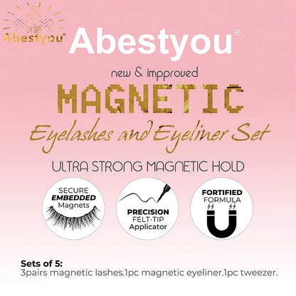 Abestyou 12mm short 3pairs Magnetic Lashes Eyeliner Suit Magnetische Wimpers Magneet rzesy magnetyczne z eyelinerem ciglia finte