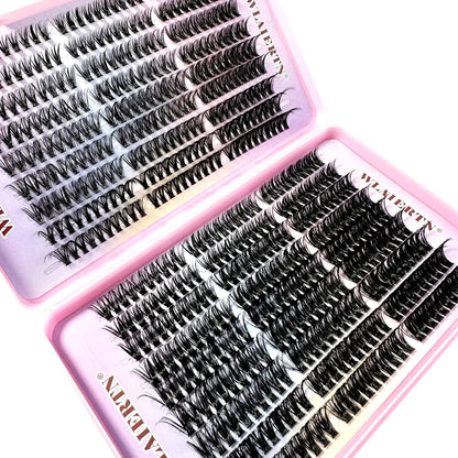 Faux Mink Eyelashes 540Cluster C Curled 9-16mm Mixed Natural Eyelash Extension 3D Russian Strip Personal Eyelash Makeup Tool
