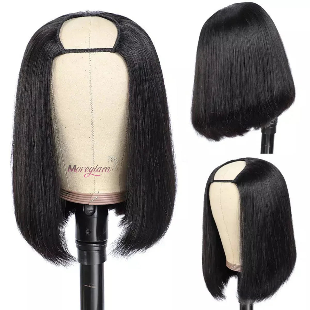 Straight Short Bob V Part Wigs Human Hair Bob Wig Short Straight V Part Bob Wig No Leave Out 180% human hair Wigs 100%U Part Wig