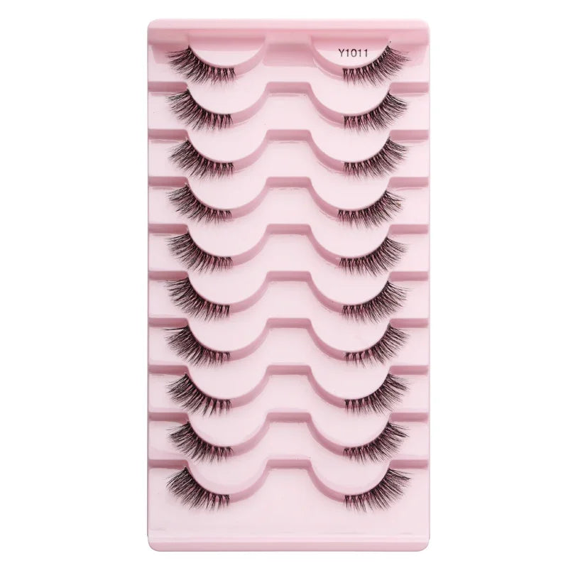 Cat Eye Lash 3/5/10 Pairs Half Lashes Natural Long False Eyelashes Wispy 3D Mink Lashes Volume Faux Cilios Extension Makeup Tool