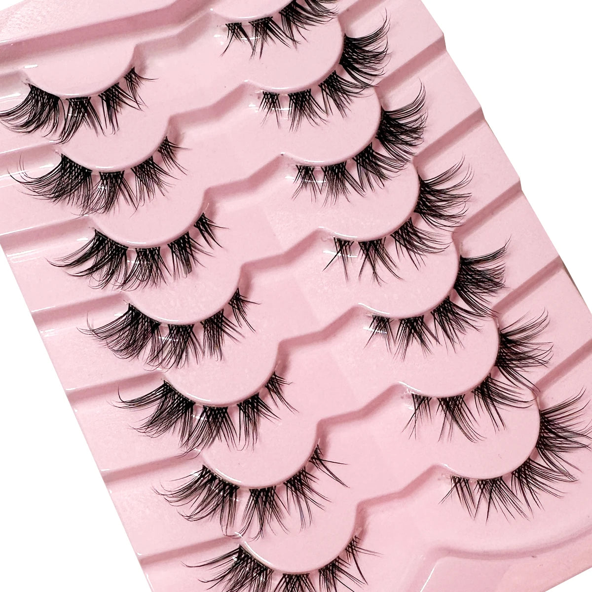 New 7Pairs Cat Eye Lashes Half Lashes Soft Natural Faux Mink Eyelashes Fake Lashes Natural Look Wispy Winged End Eye Elongated