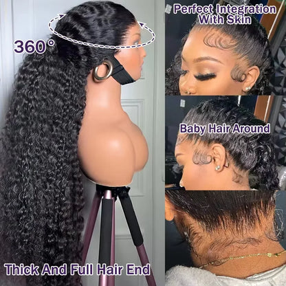 360 Full Lace Wig Human Hair Pre Plucked Deep Wave Frontal Wig Natural Hairline Hd Lace Wigs 20-36 Inch Curly Human Hair Wigs