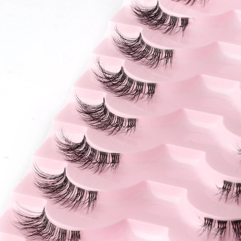 Cat Eye Lash 3/5/10 Pairs Half Lashes Natural Long False Eyelashes Wispy 3D Mink Lashes Volume Faux Cilios Extension Makeup Tool
