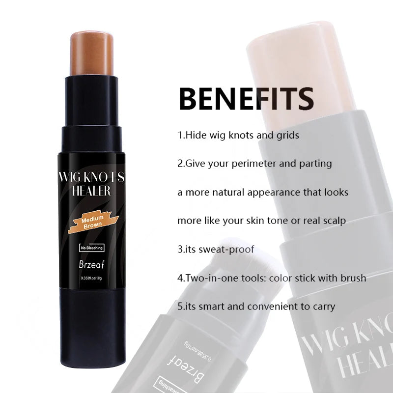 Nunify 10G Lace Tint Stick Swiss Lace Dyeing Stick With Soft Dyeing Brushes Light Brown Skin Color Frontal Lace Tint Mousse