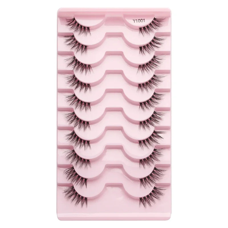 Cat Eye Lash 3/5/10 Pairs Half Lashes Natural Long False Eyelashes Wispy 3D Mink Lashes Volume Faux Cilios Extension Makeup Tool