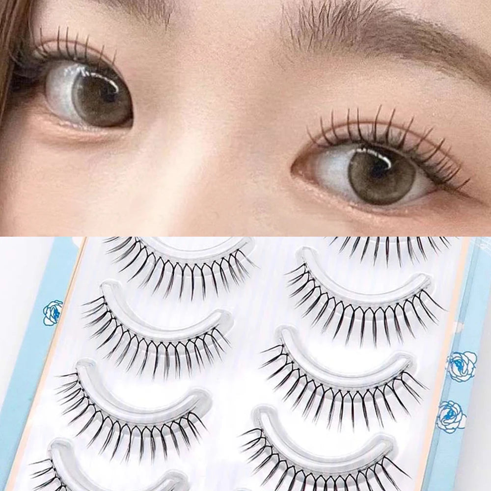 Individual Noglue Fake Eyelashes Artificial Magnetic Idol Lashes Girl Group Eye Nature Lash Extension Cosplay Cosmetics Anime