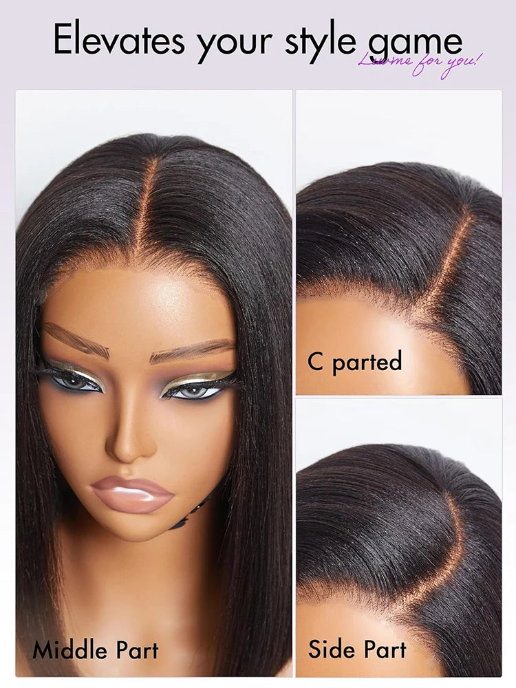 Malaysian Human Hair Wigs Loose Body Wave Bob Wig Pre plucked 13x4 HD Transparent Lace Front Short Bob Wig Natural Color Tissage