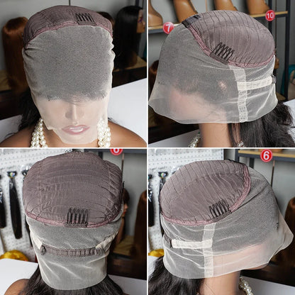 360 Lace Frontal Wigs Remy Human Hair Wig for Women Water Wave Curly Natural Black Color Baby Hair Transparent Lace Wigs Bobbi