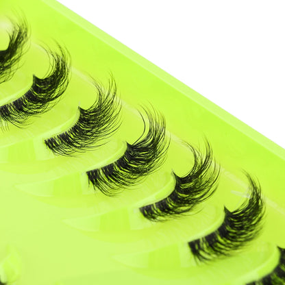 3D Mink Lashes 3/10 Pairs Cat Eye Half Lashes Natural Long False Eyelashes Strip Makeup Soft Fake Eyelash Extension Make Up Tool