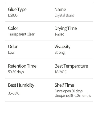 SONG LASHES Eyelash Extension Glue Individual False Lashes Transparent Clear Adhesive Kit for Professional Use 1-2 Sec Dry Time