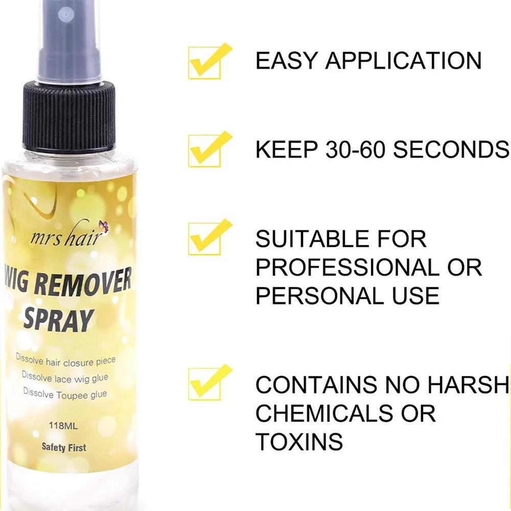 Hair Glue Remover lace wig glue remover for tape hair extension 118ml transparent wig Glue Remover for removing tape glue