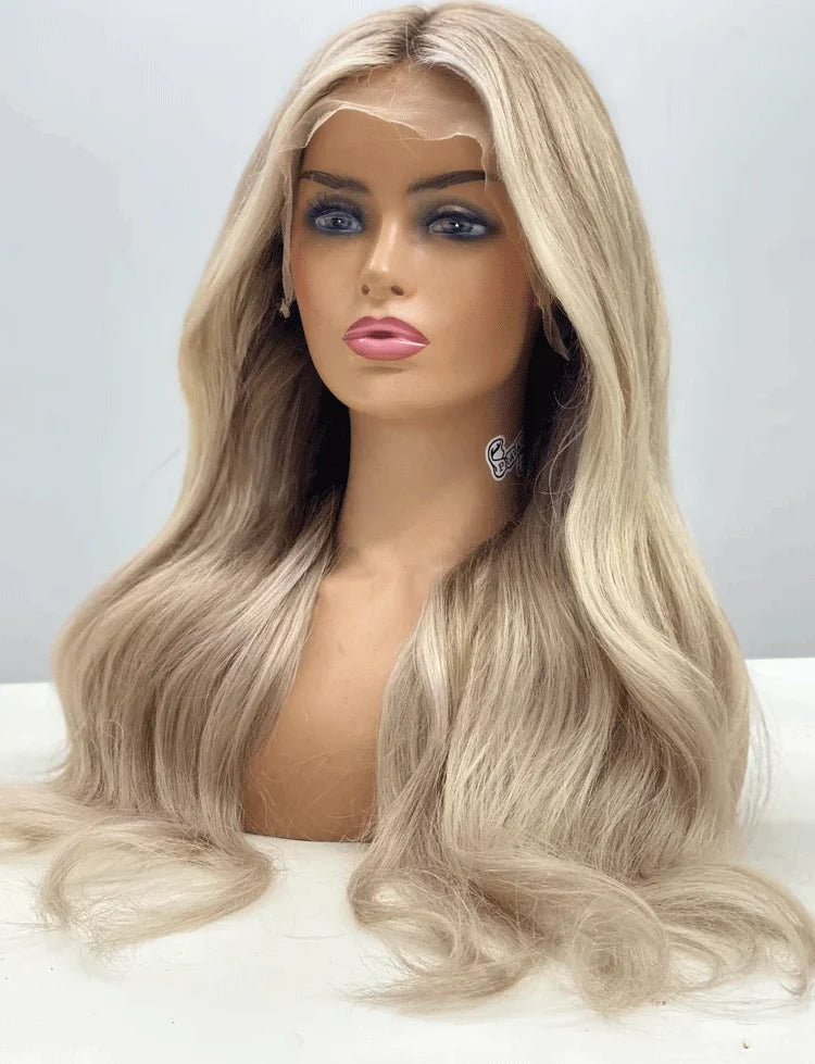 Blonde balayage full lace wigs Synthetic hair wig custom wigs lace front wigs blonde Cosplay For Women lace wigs glueless wigs