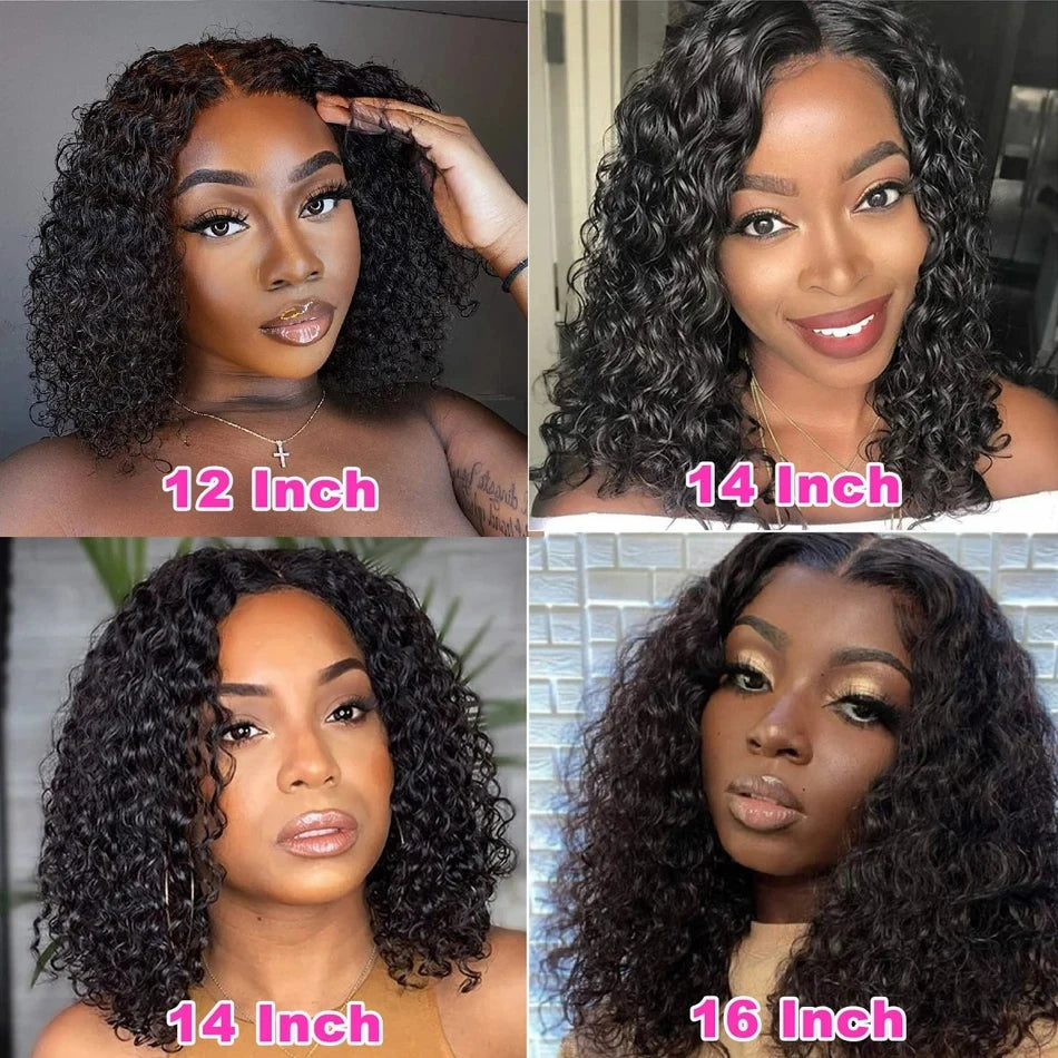 Wear And Go Water Wave Bob Wigs For Women Human Hair Wet And Wavy Glueless Wig Ready To Go Human Hair Wigs Pre Cut Lace Hair Wig