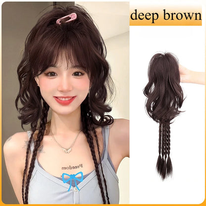 Ashely 14inch Waterfall Half A Ponytail Wig for Woman Clip-on High Ponytail Hair Clips Synthetic Wig High Quality Hair Extension