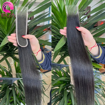 100% Real HD Lace Closure 2x6 Deep Parting HD Lace Human Hair Closures Straight Hair Pre Plucked Body Wave HD Lace Closure Only