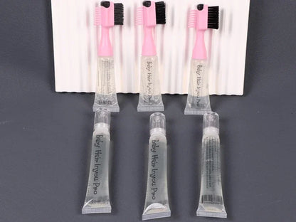 *Hair Styling Edge Control Gel With Brush For Baby Hair Portable Hair Fixative Gel Hair Cream For Natural Hair Africa 10Ml