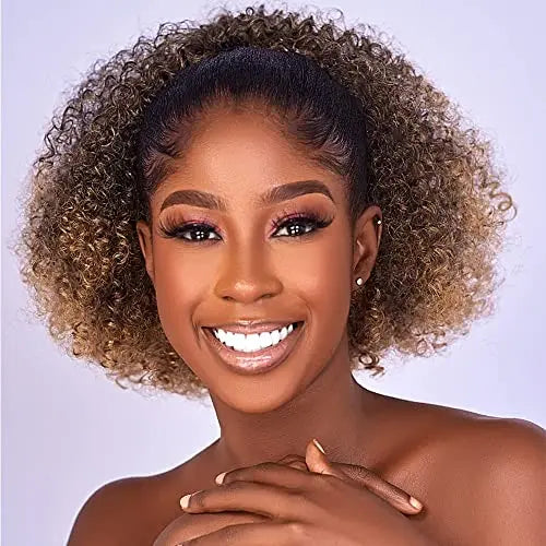 Afro Puff kinky curly Drawstring Ponytail Bun Extension for Black Women Synthetic Short Afro Kinkys Curly Afro Hairpieces