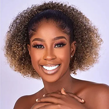 Afro Puff kinky curly Drawstring Ponytail Bun Extension for Black Women Synthetic Short Afro Kinkys Curly Afro Hairpieces